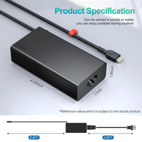 Dzytnsy 100W USB-C charger compatibility label indicating Lenovo models and USB-C power