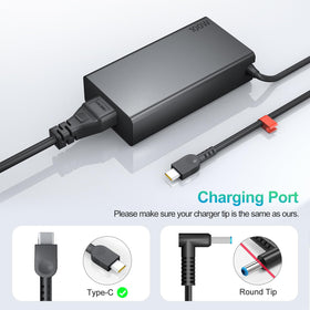 Dzytnsy 100W USB-C charger top label displaying output specs for quick reference