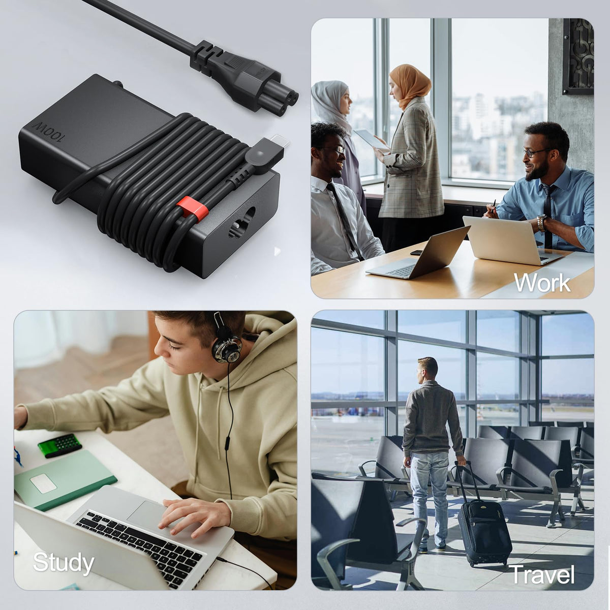 Dzytnsy 100W USB-C charger travel-ready with dual voltage for international use