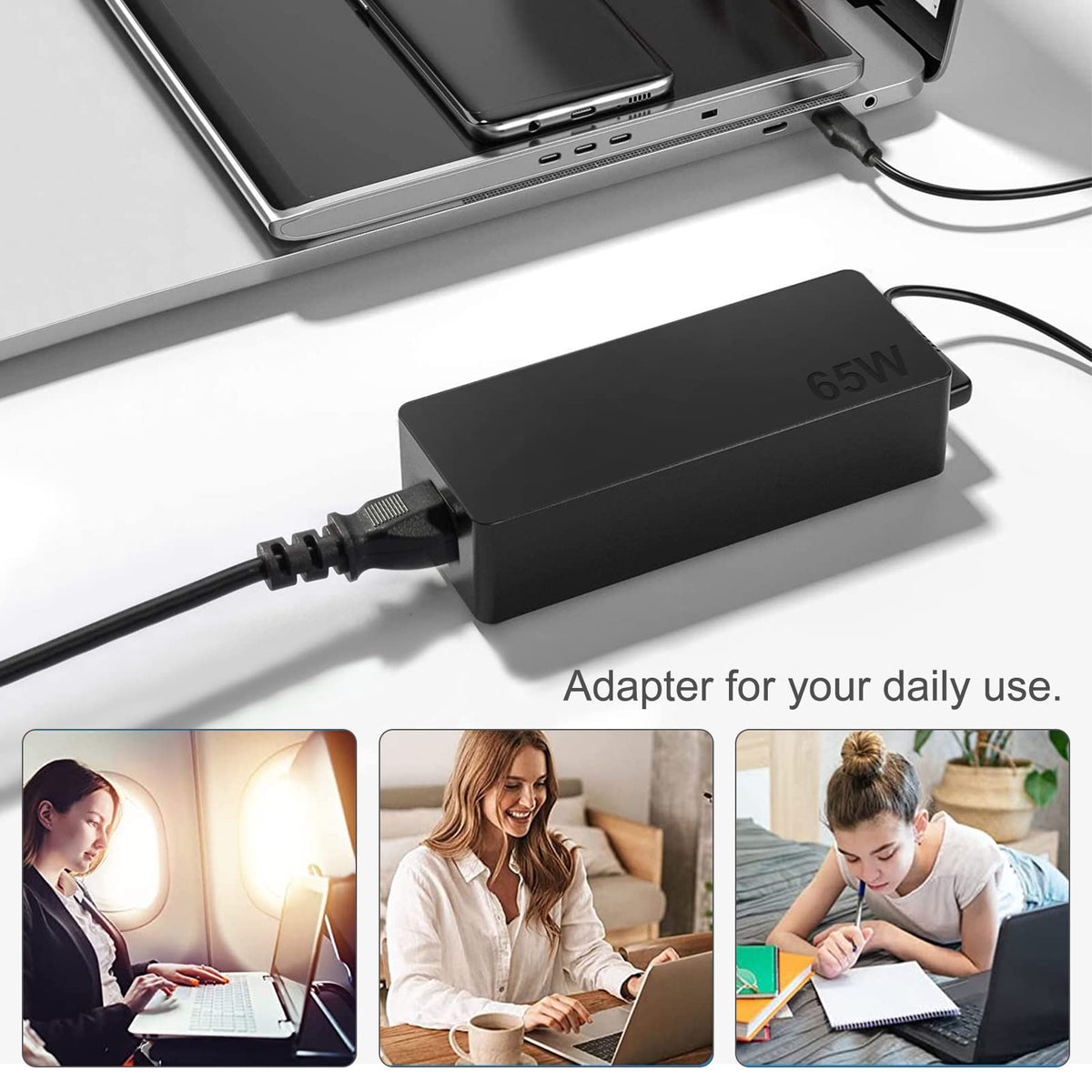 Dzytnsy 65W USB-C charger packaging includes 4ft AC and 6ft DC cables