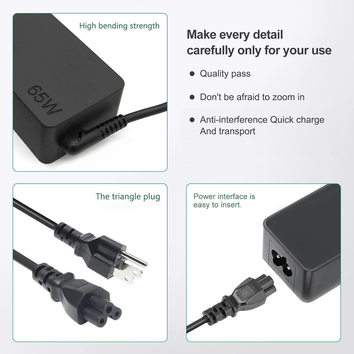 Dzytnsy 65W USB-C charger travel-ready with universal input