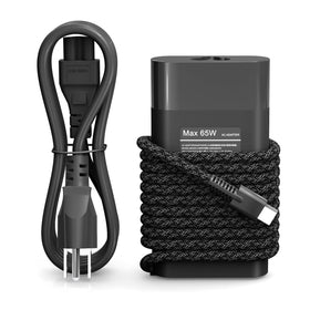 Dzytnsy Slim 65W USB-C laptop charger front view, compact design for travel.