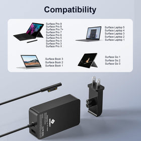 E EGOWAY Surface Go charger with 5V-1A USB port for extra device