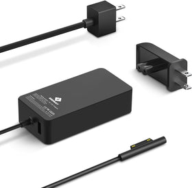 E EGOWAY Surface Pro charger 65W powering a Surface on a desk