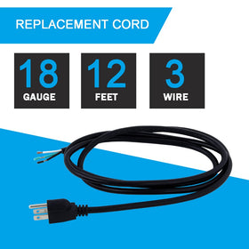 E ENERSYSTEC 12ft power cord stretched out showing extra reach and convenience