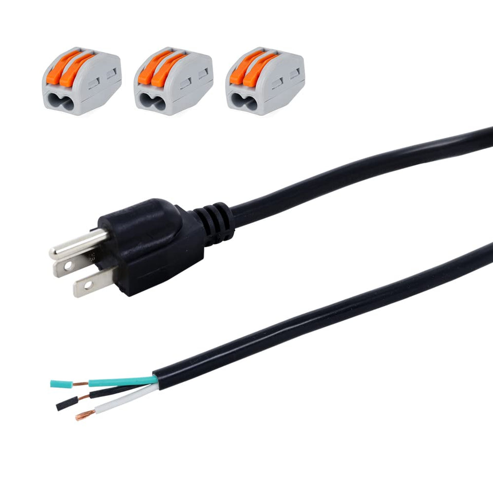 E ENERSYSTEC molded NEMA 5-15P plug front view showing secure connection benefit