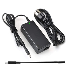 E ERSY 65W Dell charger front view showing compact profile and barrel plug