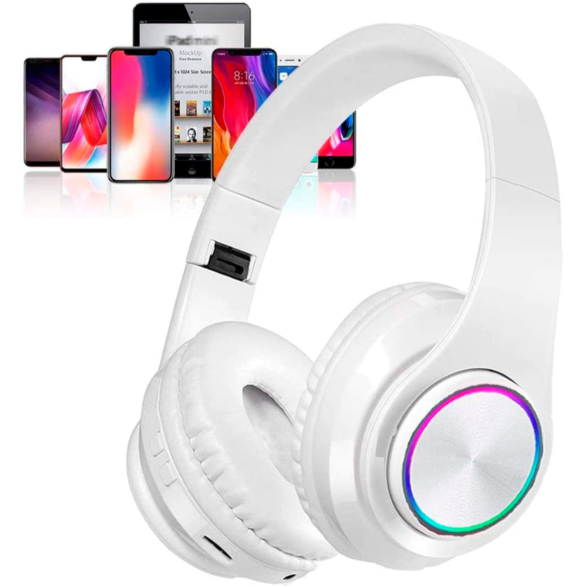 E-Greetshopping Bluetooth headphones with LED light design for immersive music on the go.
