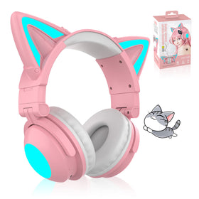 e-greetshopping cat ear headphones pink front view for stylish daily listening