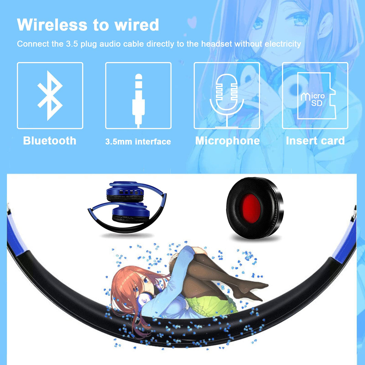 Built-in mic and 3.5mm jack for wired or wireless music and calls