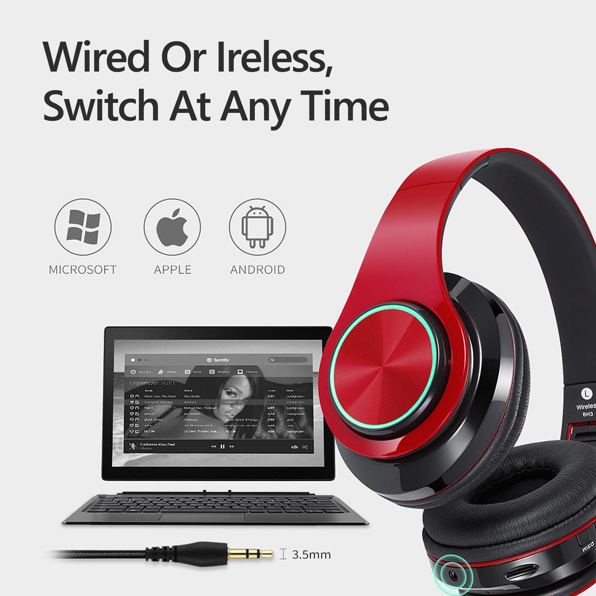 Supports wireless and wired modes for uninterrupted listening.