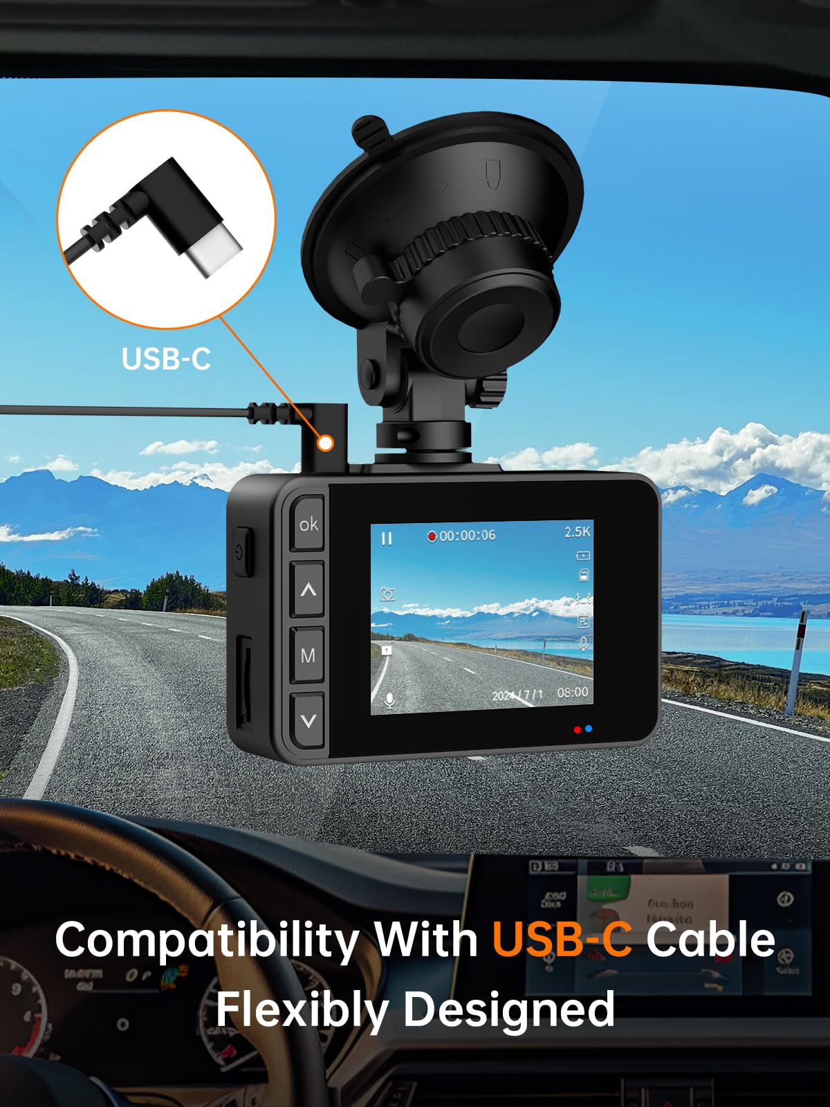 E-YEEGER dual dash cam installed on windshield demonstrating discreet protection benefit