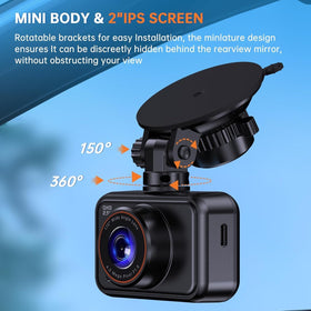 E-YEEGER dash cam installed on windshield demonstrating discreet placement