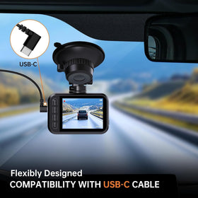 E-YEEGER compact dash cam next to a credit card for scale and portability