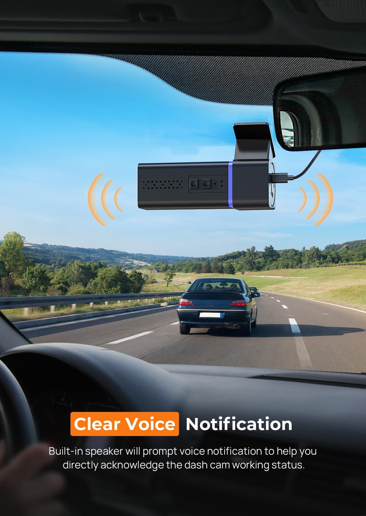 E-YEEGER V100 parking mode time-lapse on screen illustrating continuous monitoring