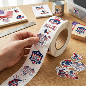 Eaasty patriotic sticker with eagle and Liberty Bell designs for banners and crafts