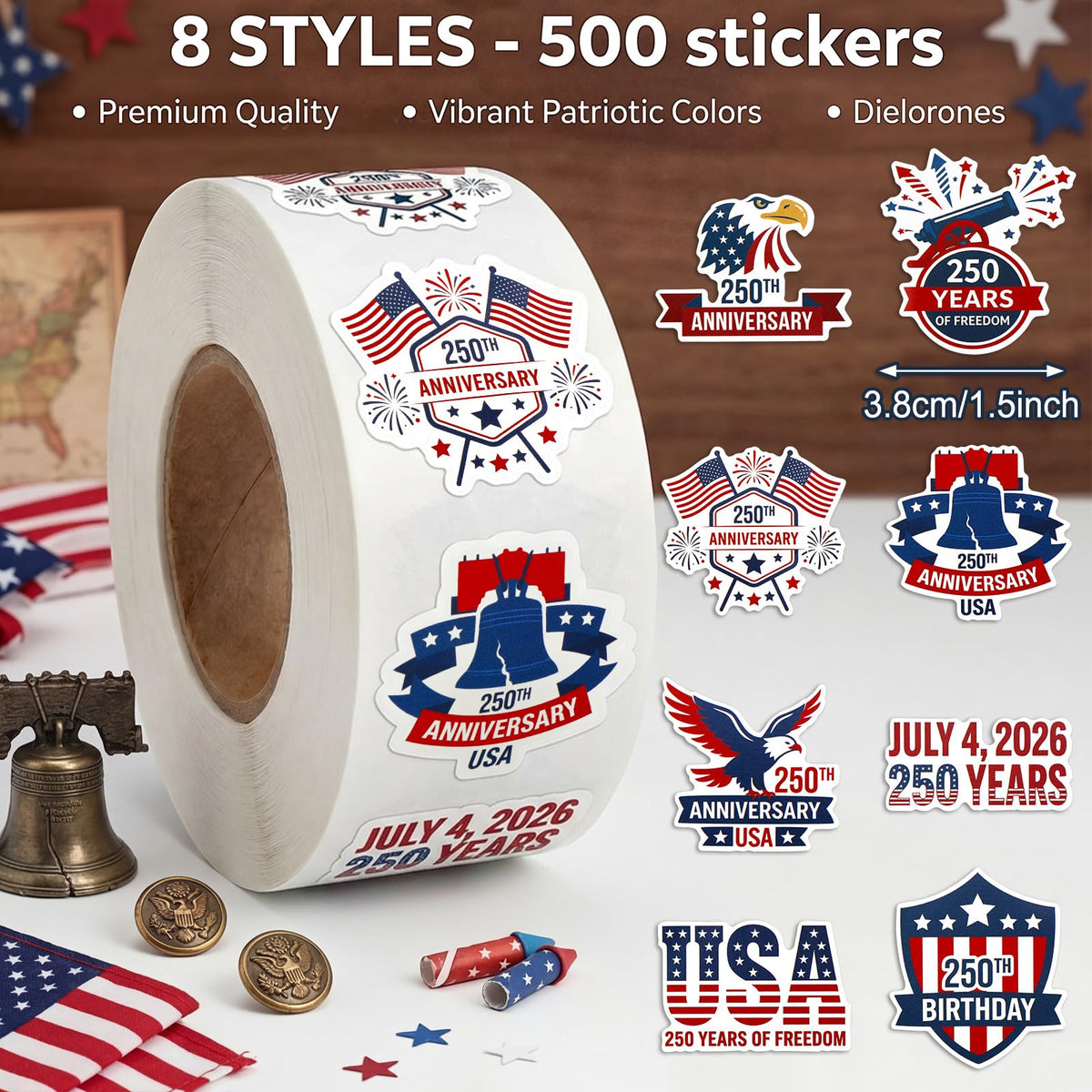 Eaasty 1.5 inch sticker roll with fade resistant outdoor use