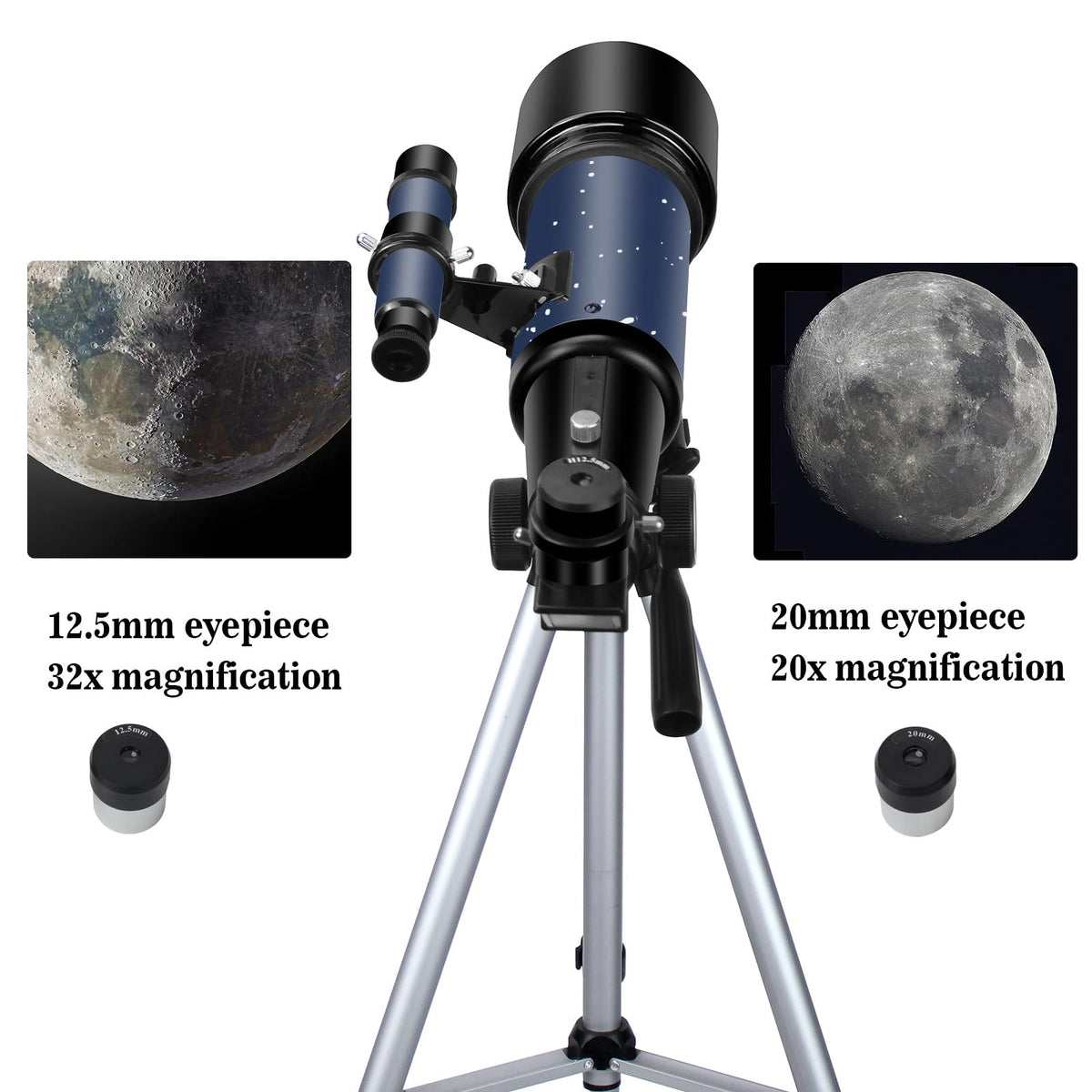 EACONN 70mm objective lens closeup highlighting coated glass for clearer views
