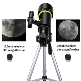 EACONN pictured eyepieces and 5x24 finderscope ready to switch magnification quickly
