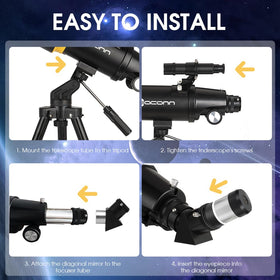 EACONN finderscope with crosshairs and eyepieces for precise targeting.