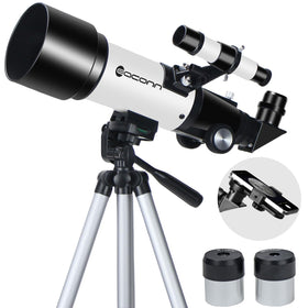EACONN telescope front view showing compact kit and travel-ready design benefit