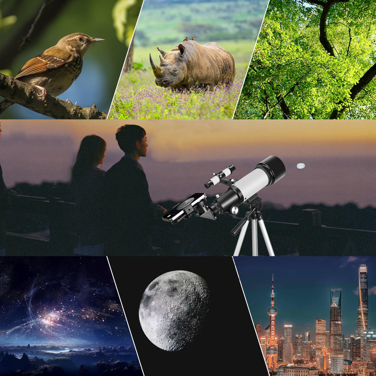 EACONN telescope observing distant landscape during daytime for versatile use benefit