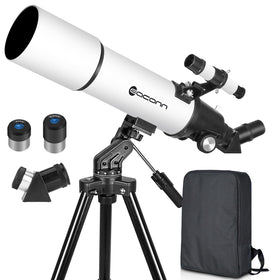 EACONN telescope with 80mm aperture offers bright, clear views for beginners