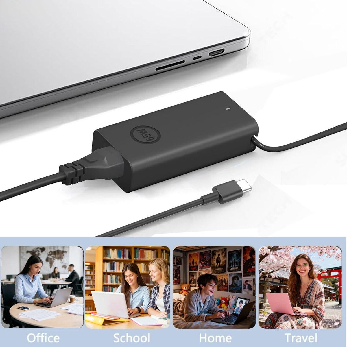 Compact size and slim profile for easy travel with Dell laptops.
