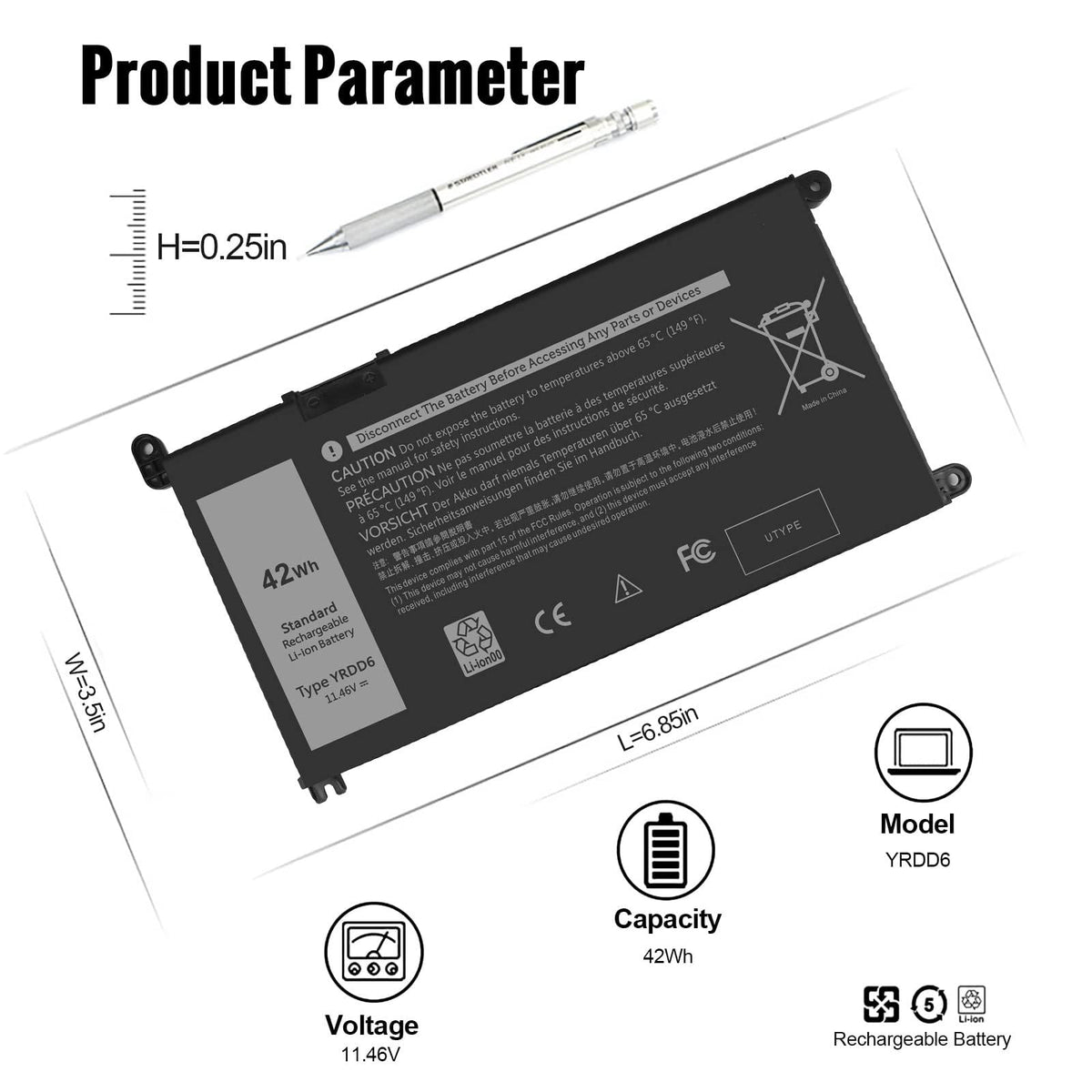 Eafinesy YRDD6 battery packaging with tools highlights easy installation and quick setup.