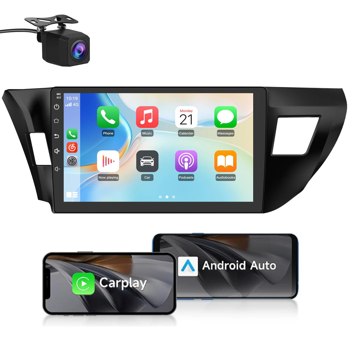 EagleNav Toyota Corolla Android 13 10-inch display for enhanced in-car multimedia and navigation.