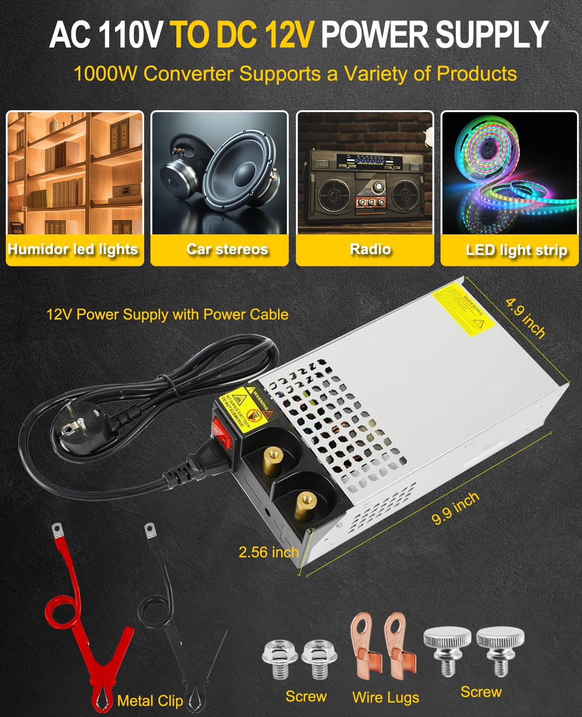 EAGWELL 12V power supply UL CE RoHS certified safety features