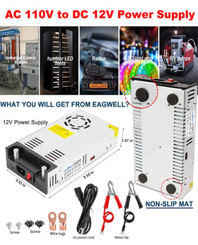 EAGWELL full kit accessories laid out for plug-and-play, no-extra-tools setup