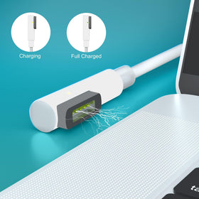 Eaneey 60W Mag2 charger LED status light indicating charging vs full.
