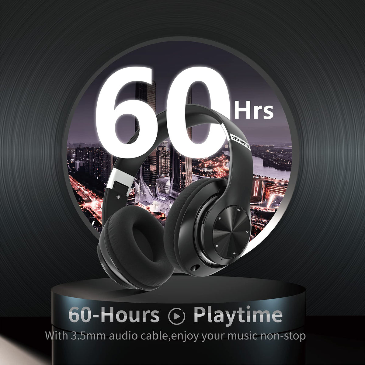 EAORUL headphones offer up to 60 hours of playback for long commutes.