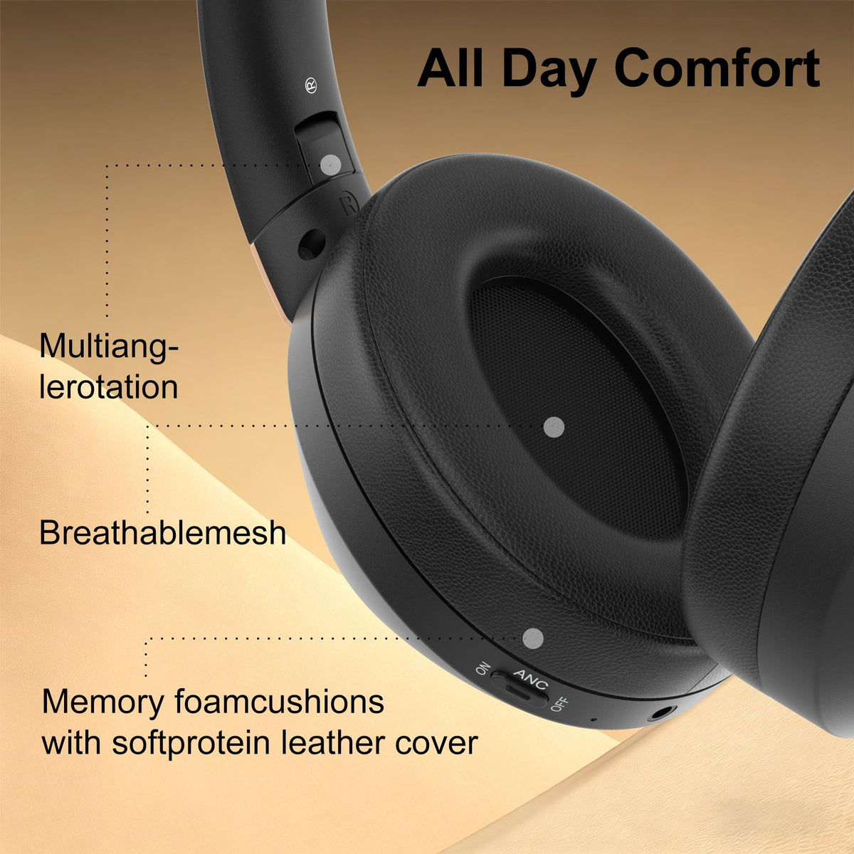 EAORUL placed on airplane seat highlighting noise reduction for travel environments
