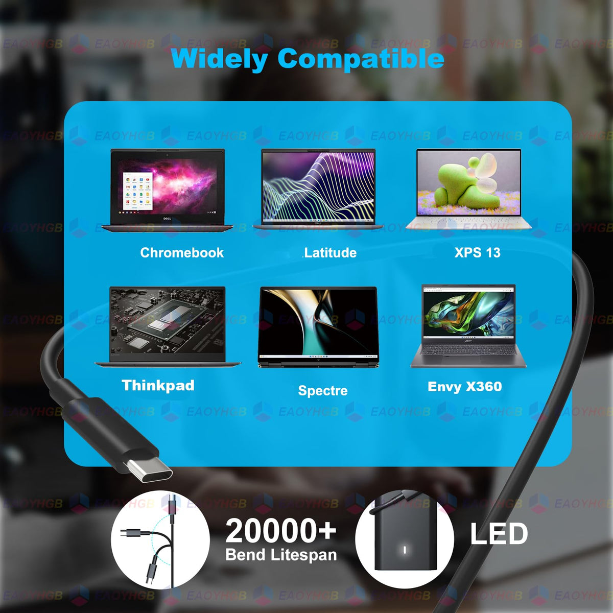 EAOYHGB Latitude compatibility with precise 65W output meets daily productivity needs.
