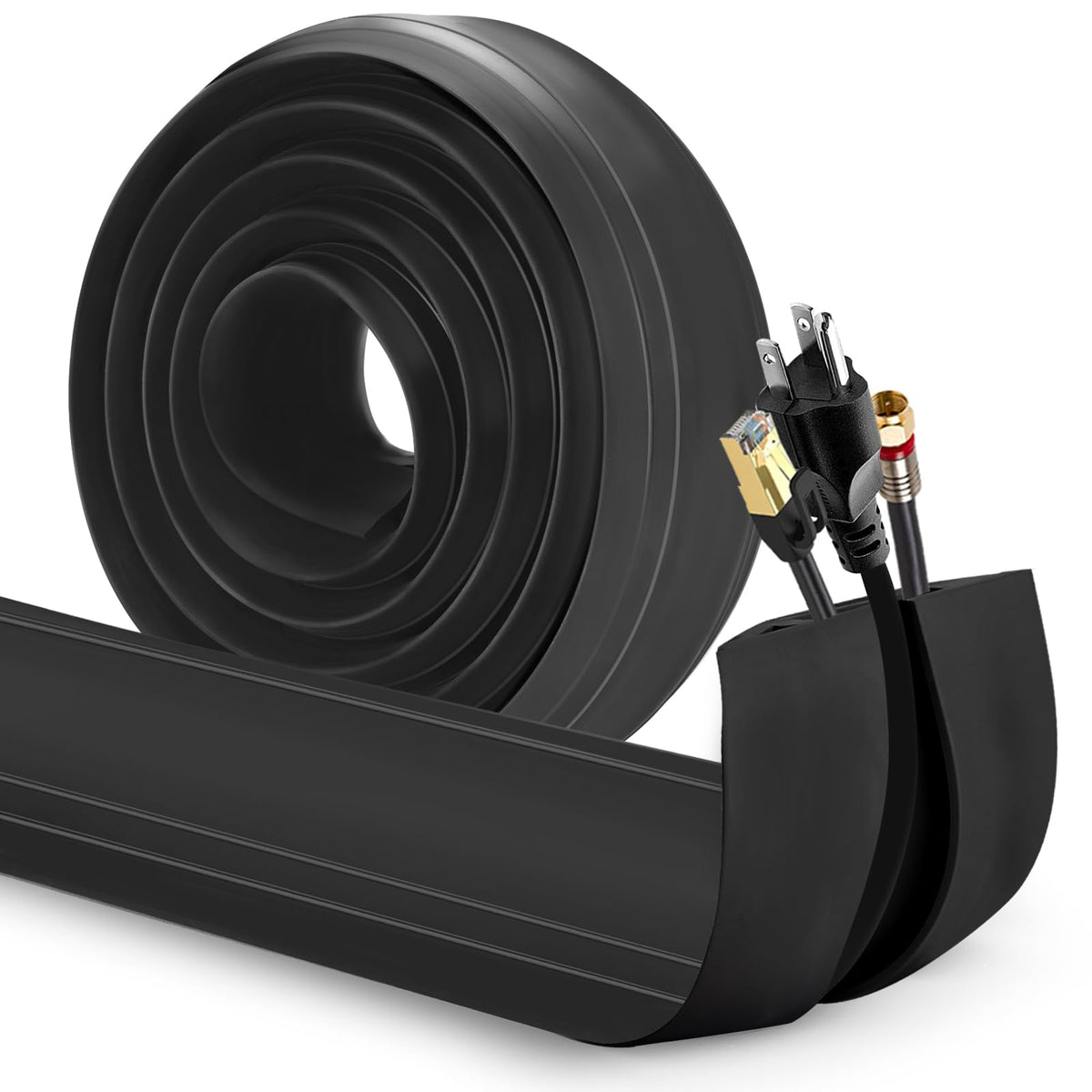 Eapele cord cover 4ft long keeps cables organized and reduces trip risk.