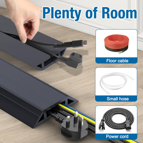 Eapele cord cover edge detail for neat installation on a hallway floor
