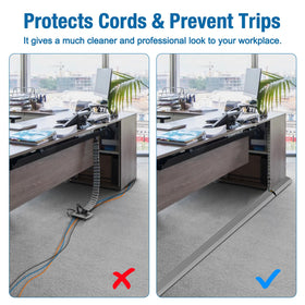 Eapele flexible flat-on-floor cord cover accommodates high-traffic areas