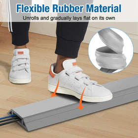 Eapele indoor-outdoor use cord cover shown in driveway setting