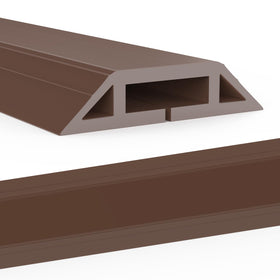 Eapele front view of brown 10 ft cable protector showing length and profile benefit: neat appearance