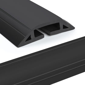 Eapele front view of cord cover showing black finished look and neat organization