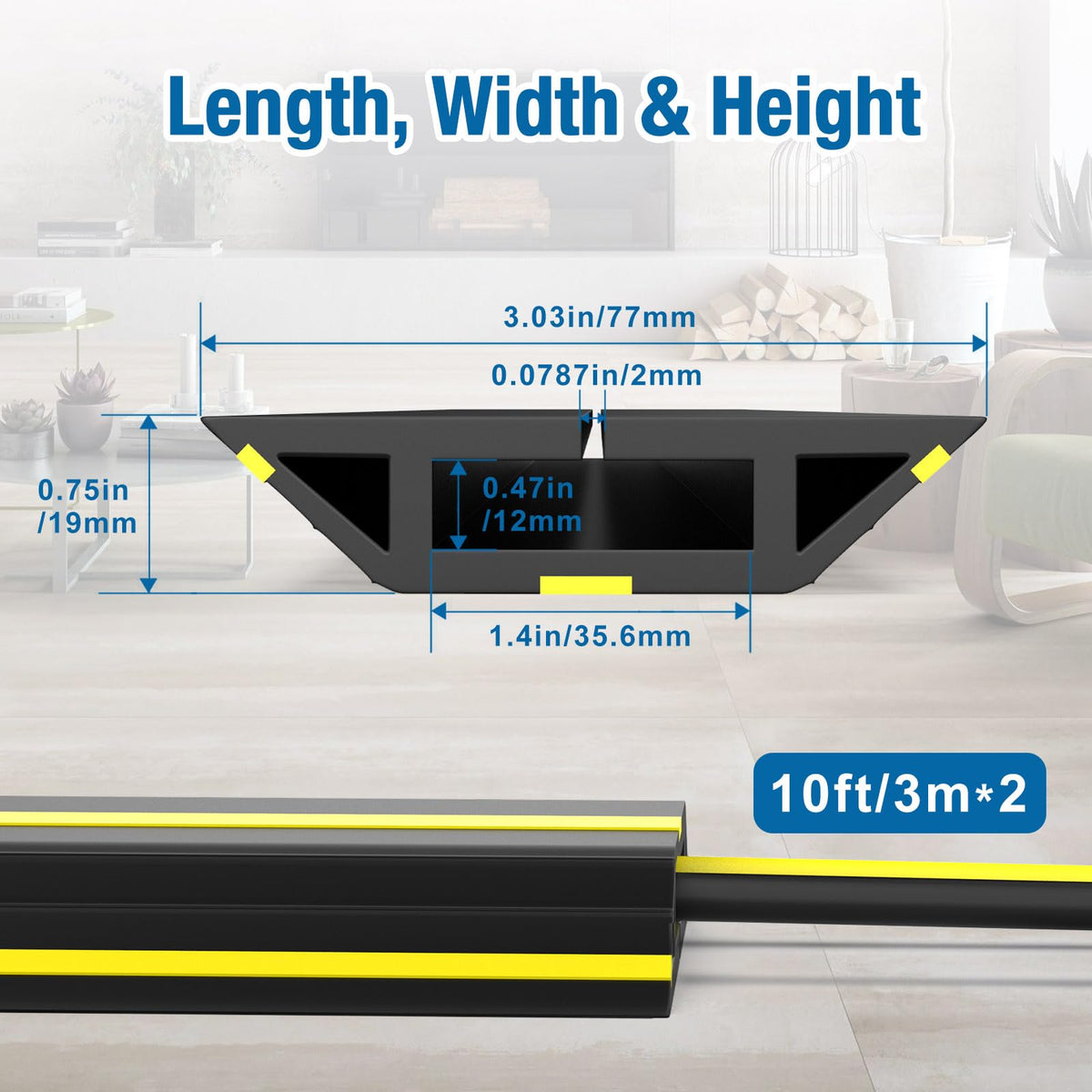 Eapele heavy-duty pvc-cord cover guards wiring in busy areas.