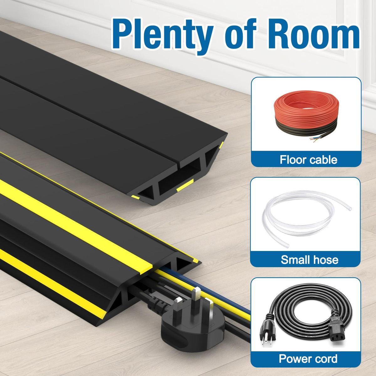 Eapele used under office desk to tidy cords and improve workspace benefit