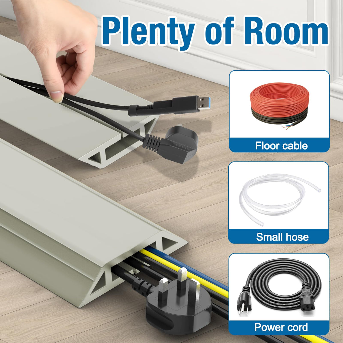 Eapele floor cord cover in an office setting keeping walkways tidy and reducing hazards