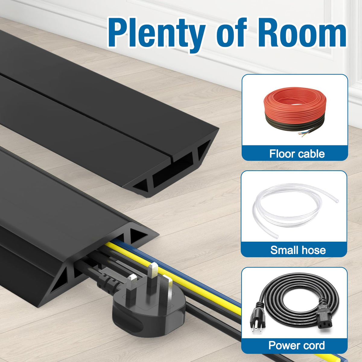 Eapele durable cord cover stays flat once laid.