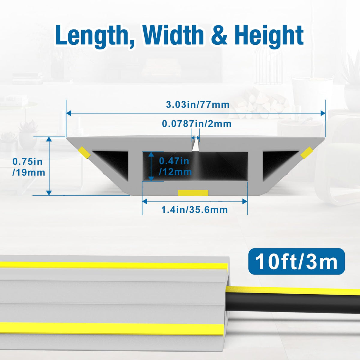 Eapele top yellow warning stripes for visibility and safety