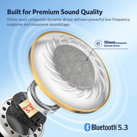 EarFun Air 2 driver close-up showing 10mm diaphragm for clearer hi-res audio