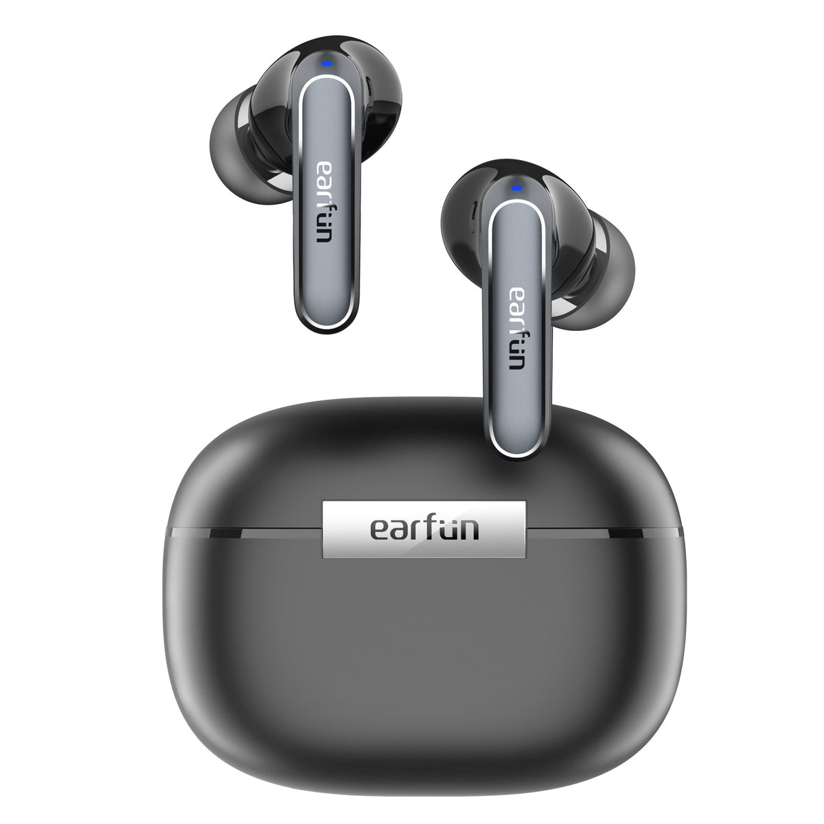 EarFun Air 2 front view showing earbuds and case with premium finish and portability