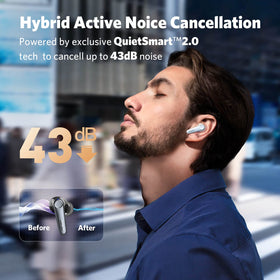 Right EarFun Air Pro 3 earbud side view, ergonomic fit for all-day wear